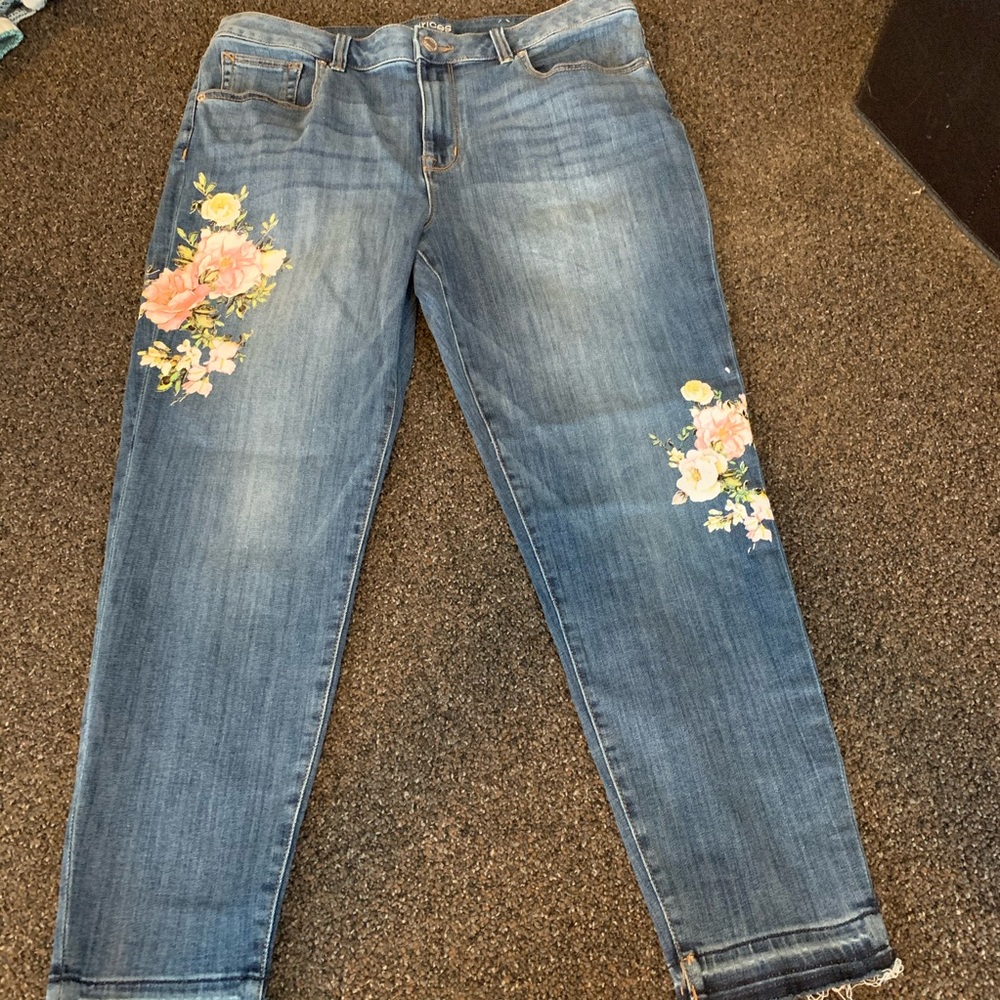 Floral Patterned Jeans